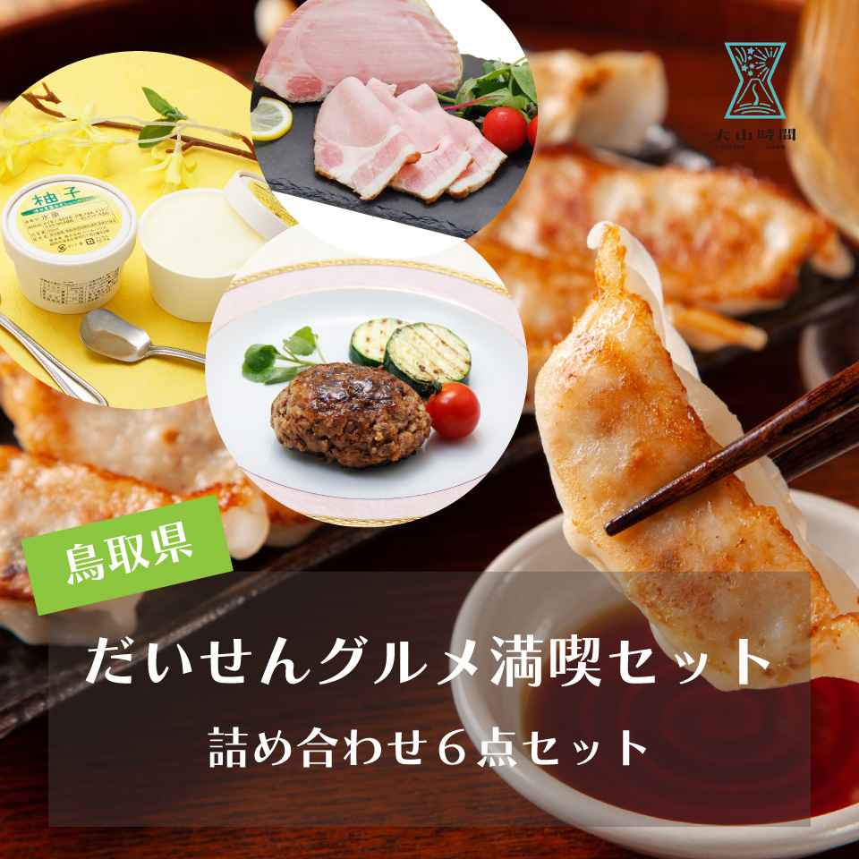 だいせんグルメ満喫セット / 詰め合わせ6点セット / お中元 / 暑中見舞い / 残暑見舞い /  送料無料 / グルメ / 特産 / お土産 / 鳥取和牛/ハンバーグ / デザート / 冷菓子 / シャーベット / 柚子 / 鳥取県 / お取り寄せグルメ / お土産 / お祝い / 誕生日 / お礼の品 / 内祝い / 粗品 / 惣菜 / 冷凍おかず